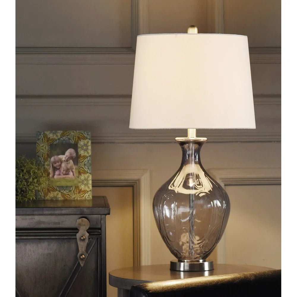 StyleCraft Adrienne Sheer Blue Table Lamp - Brussels White Shade