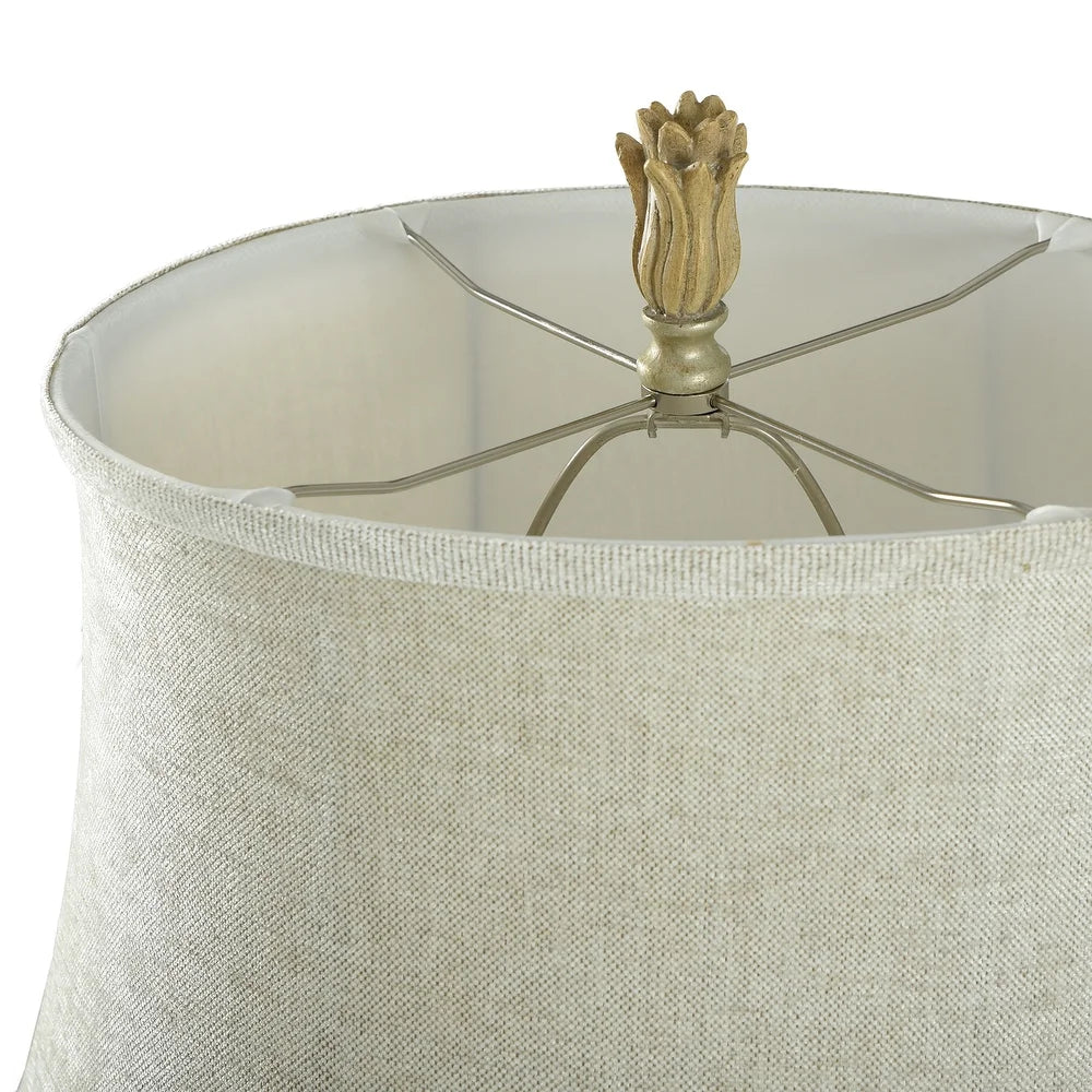 StyleCraft Avoca Beach Sandstone Table Lamp - White Softback Fabric Shade