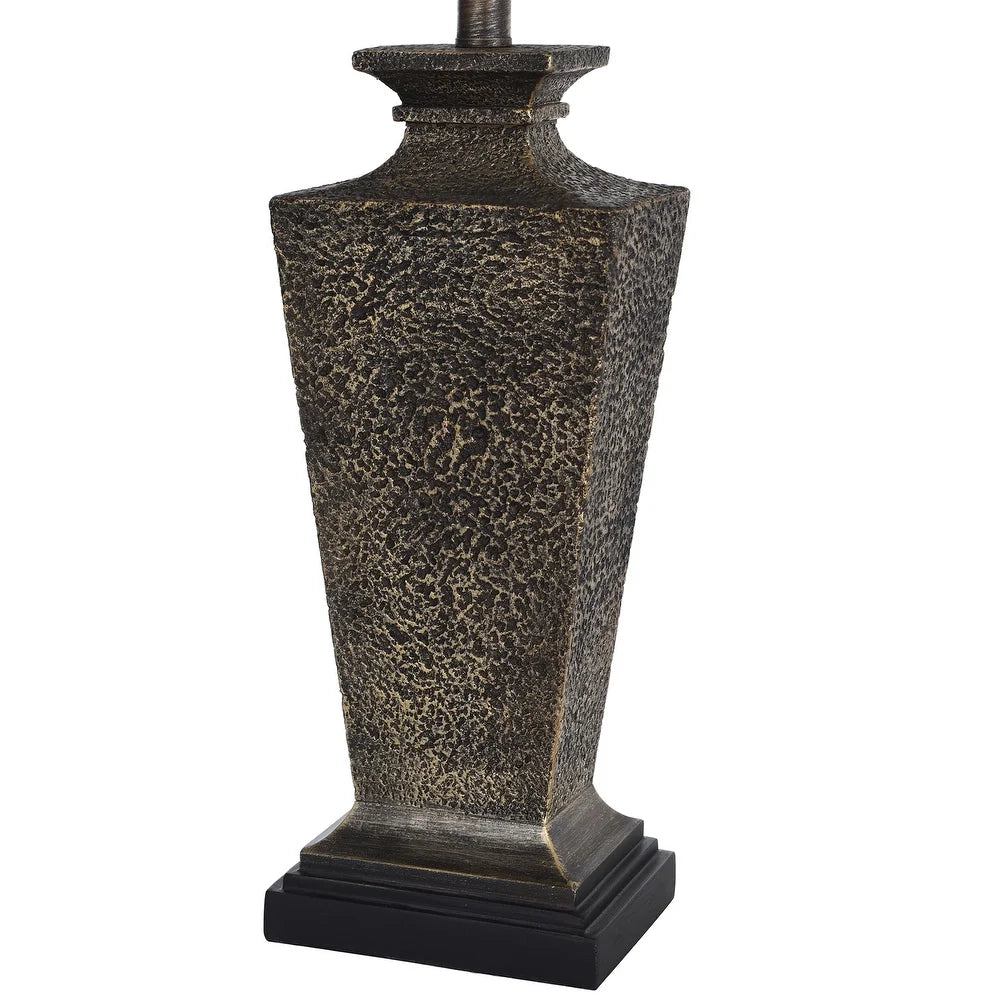 StyleCraft Bossier Bronze Table Lamp - White Shade