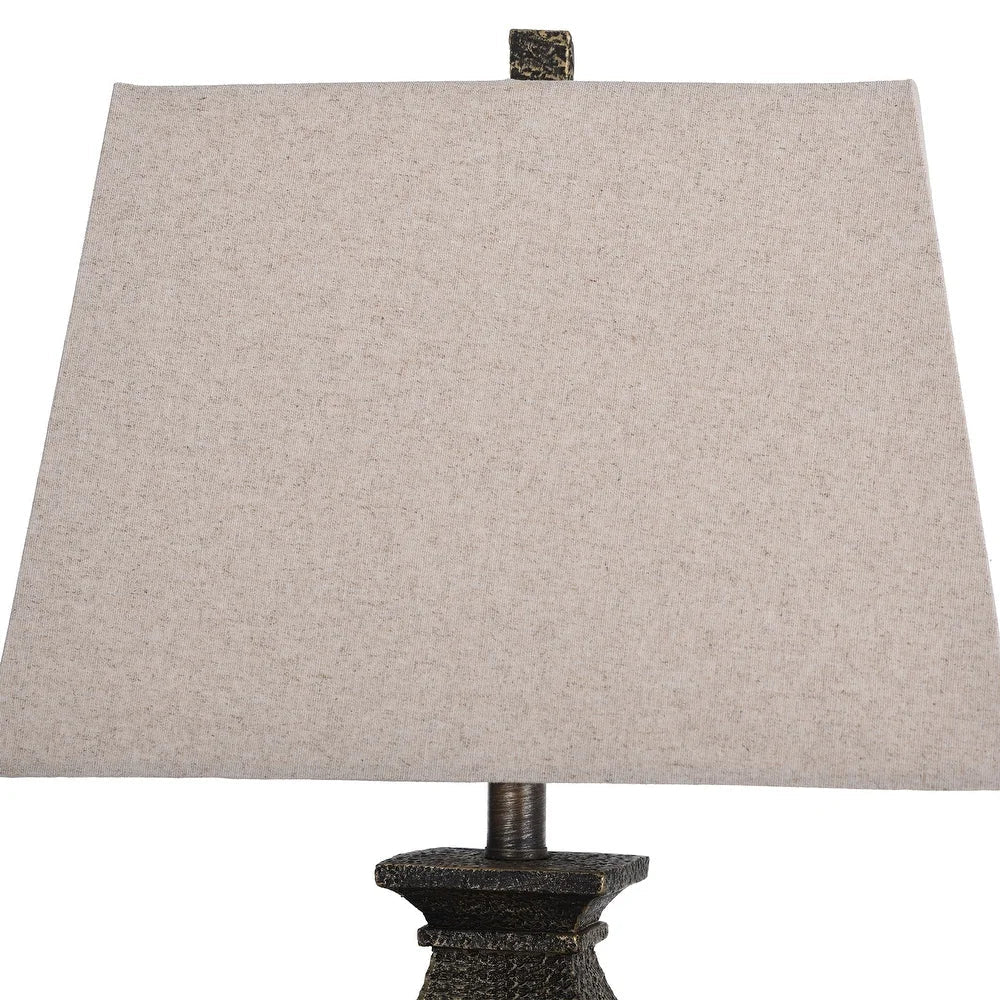 StyleCraft Bossier Bronze Table Lamp - White Shade