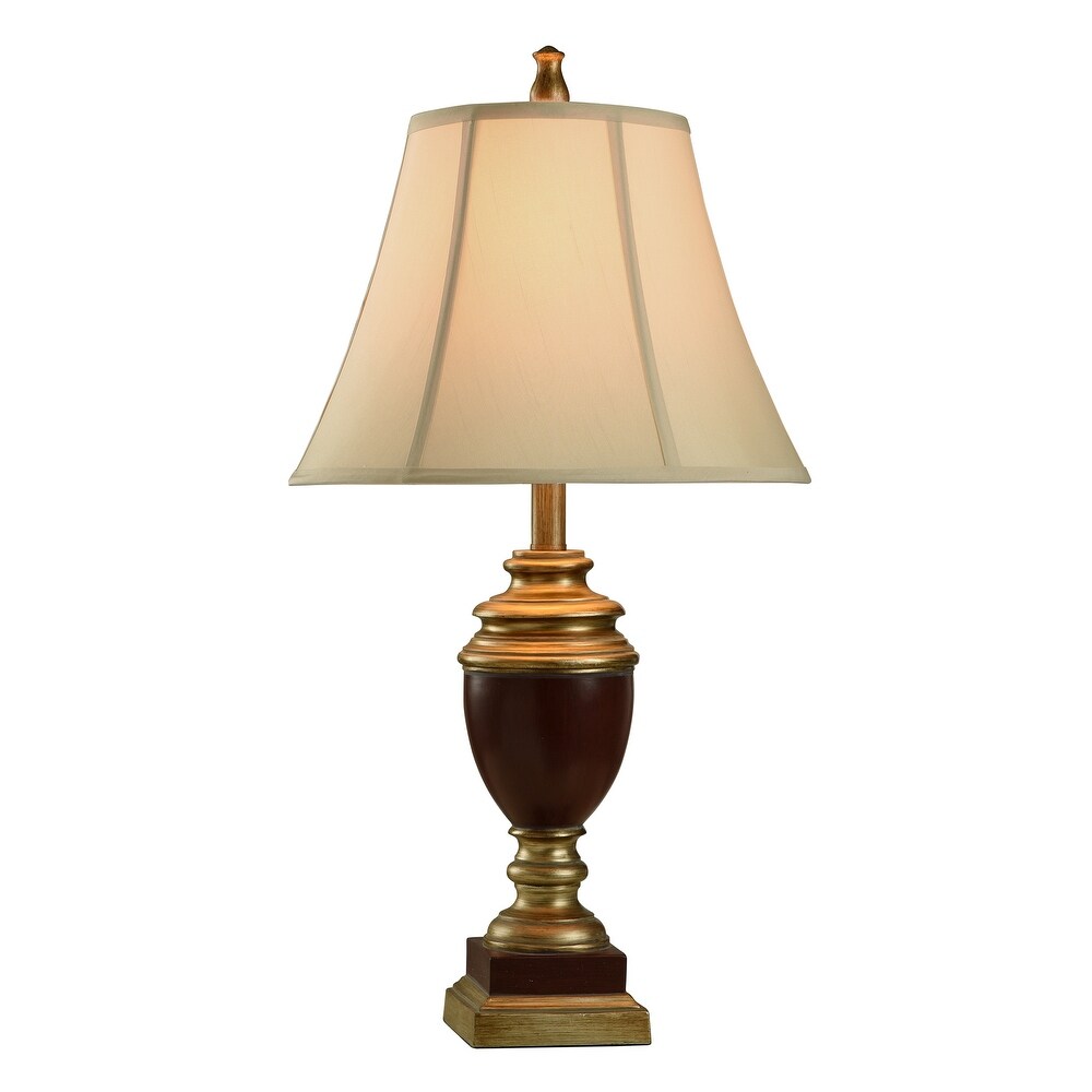 StyleCraft Bronze Gamet Table Lamp - Taupe Fabric Shade