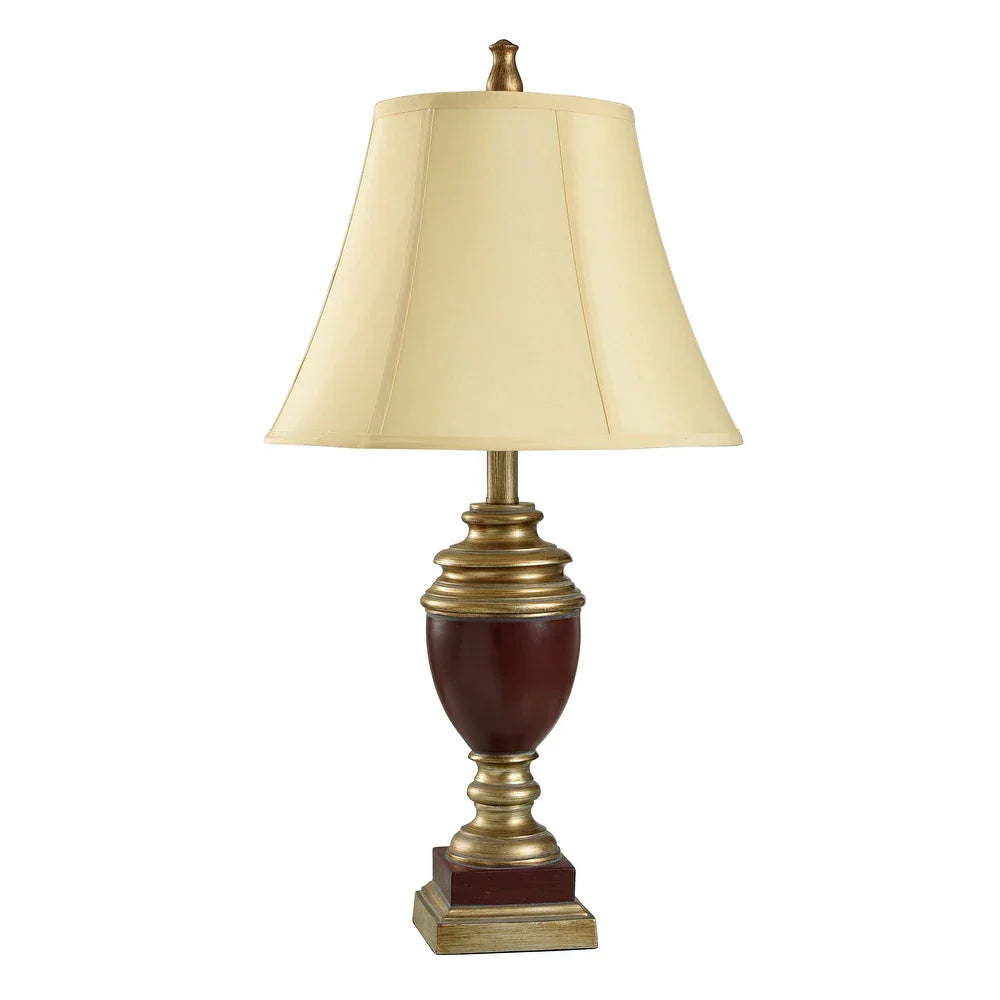 StyleCraft Bronze Gamet Table Lamp - Taupe Fabric Shade