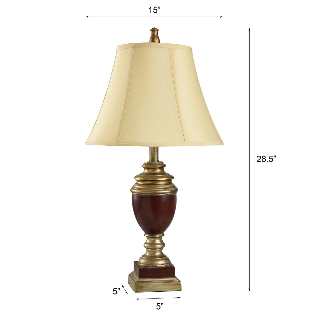 StyleCraft Bronze Gamet Table Lamp - Taupe Fabric Shade