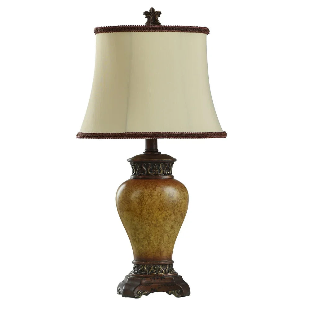 StyleCraft Bronze Maximus Table Lamp with Bronze Trim and Soutache