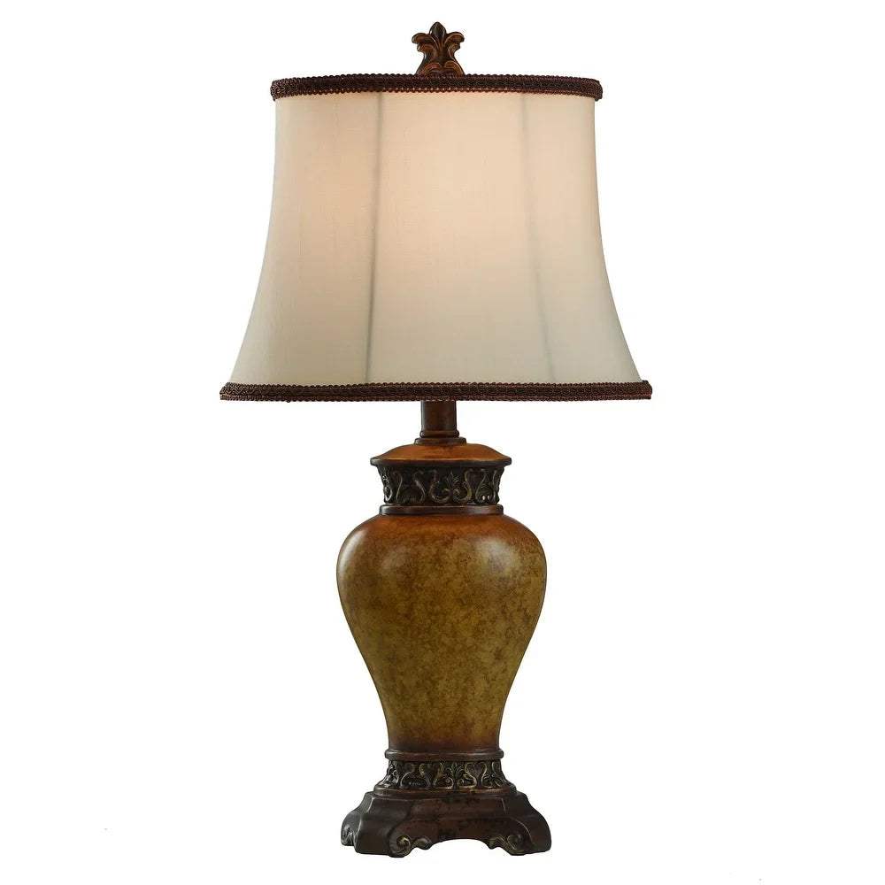 StyleCraft Bronze Maximus Table Lamp with Bronze Trim and Soutache