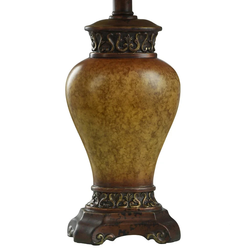 StyleCraft Bronze Maximus Table Lamp with Bronze Trim and Soutache