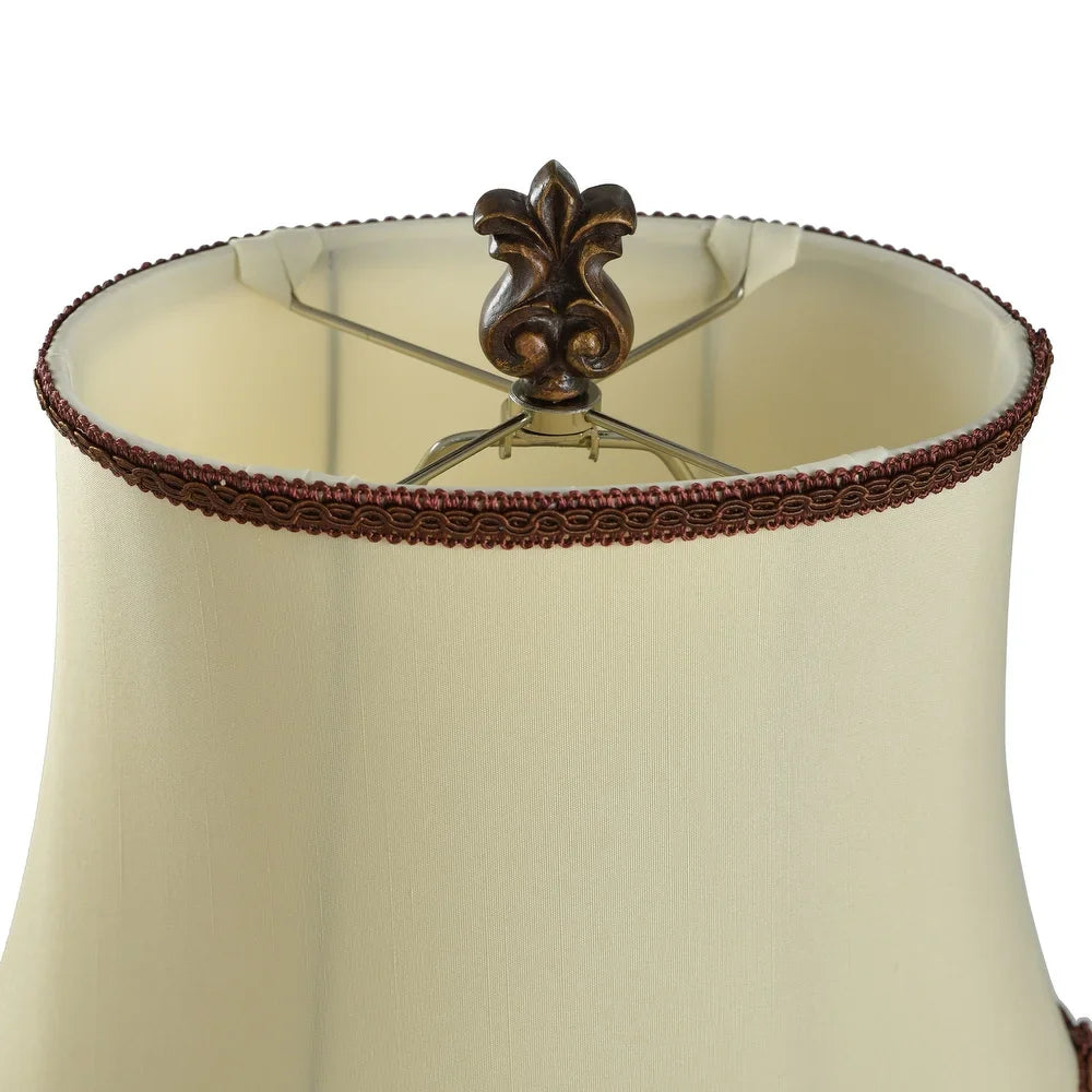 StyleCraft Bronze Maximus Table Lamp with Bronze Trim and Soutache