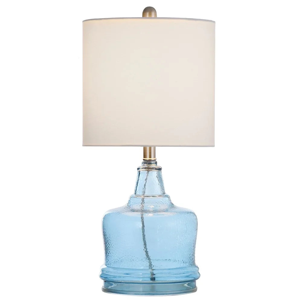 StyleCraft Cerulean with Glass Base Table Lamp - White Shade