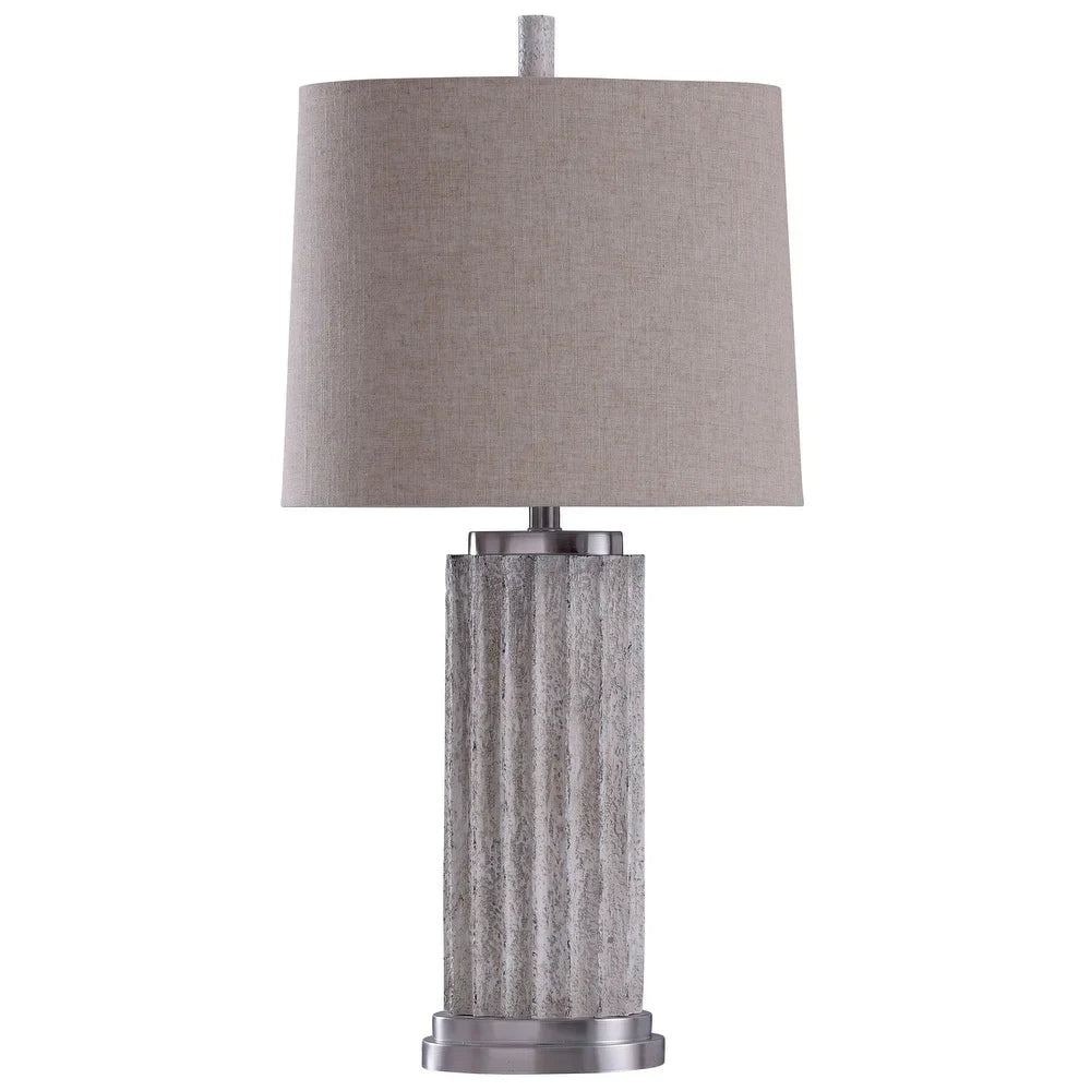 StyleCraft Esme Polished Nickel Table Lamp - Beige Shade