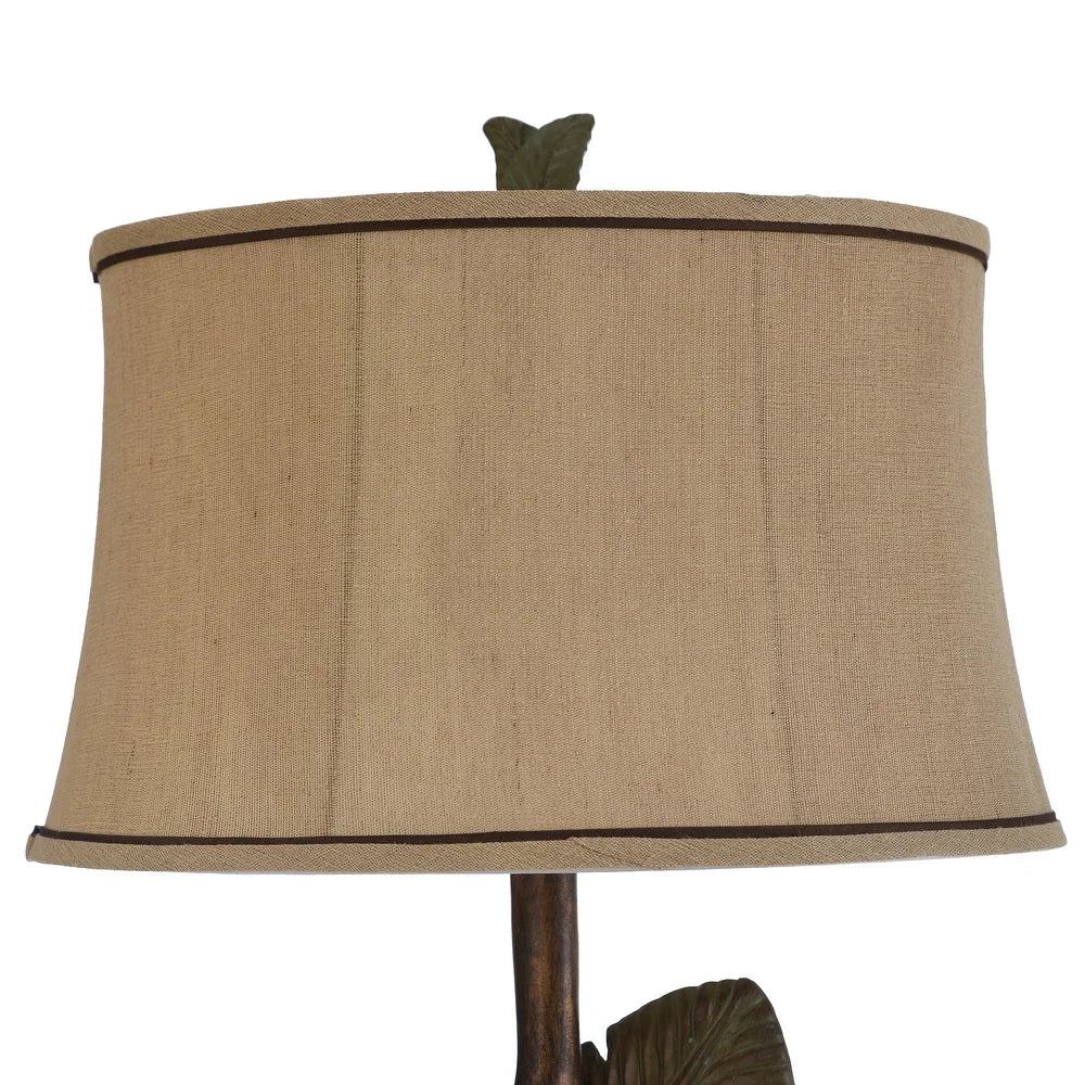 StyleCraft Islamadora Wentworth Bronze and Gray Table Lamp - Beige Softback Fabric Shade