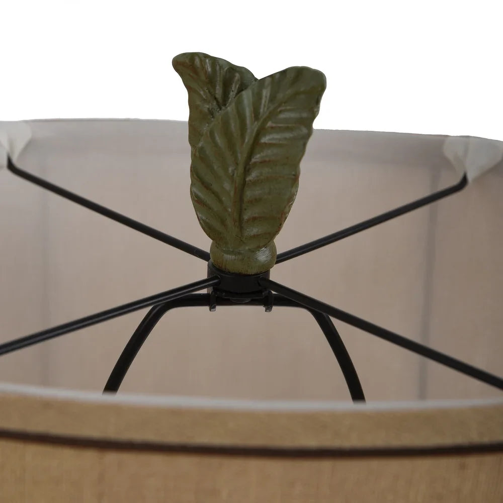 StyleCraft Islamadora Wentworth Bronze and Gray Table Lamp - Beige Softback Fabric Shade