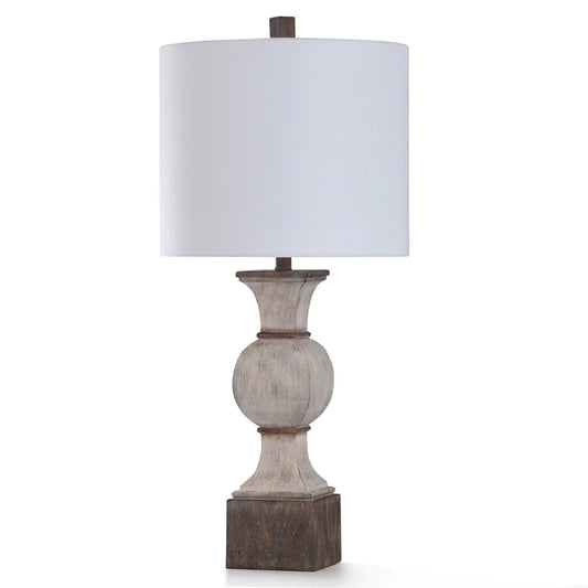 StyleCraft Kirkby Painted Beige and Brown Resin Table Lamp