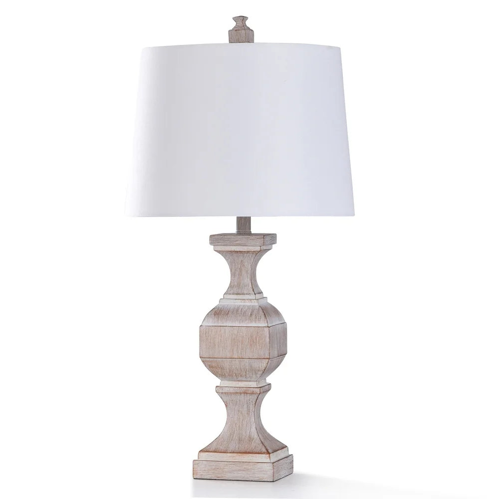 StyleCraft Malta Washed Cream Stone Colored Resin Table Lamp