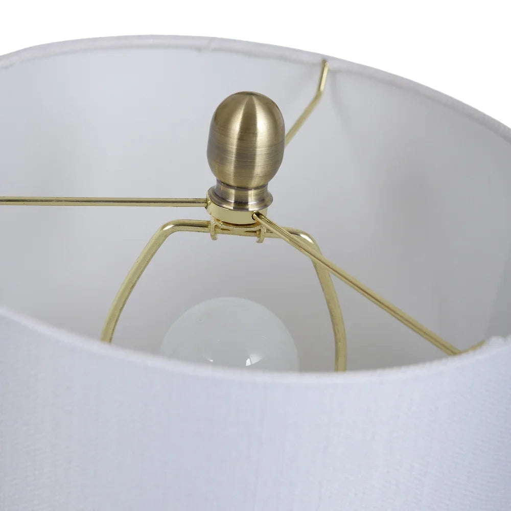 StyleCraft Mava Traditional Satin Brass Table Lamp with Clear Glass Fluted Body