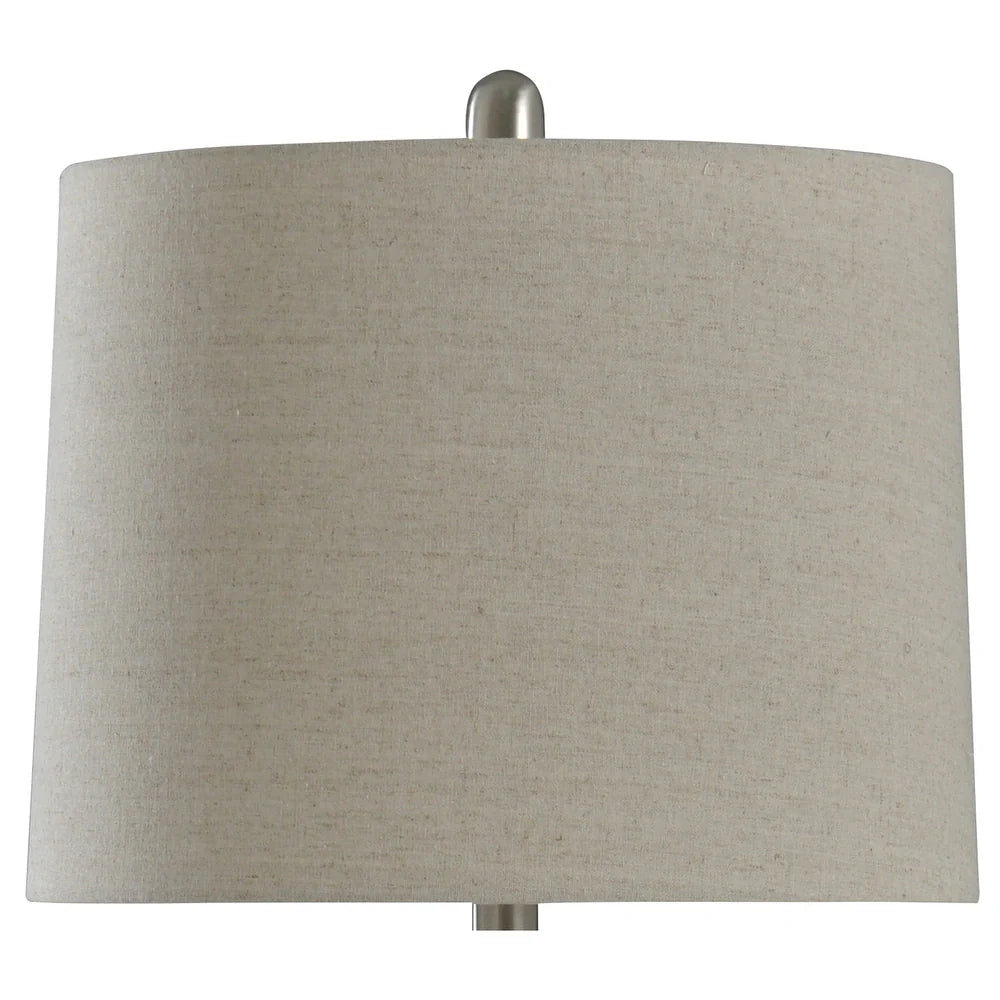 StyleCraft Mercury Glass Silver Mercury Table Lamp - Off White Shade