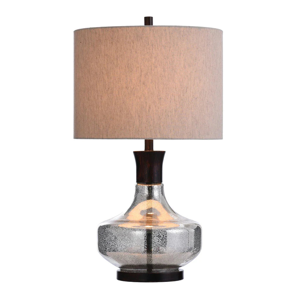 StyleCraft Mercury Glass Table Lamp - Taupe Hardback Fabric Shade