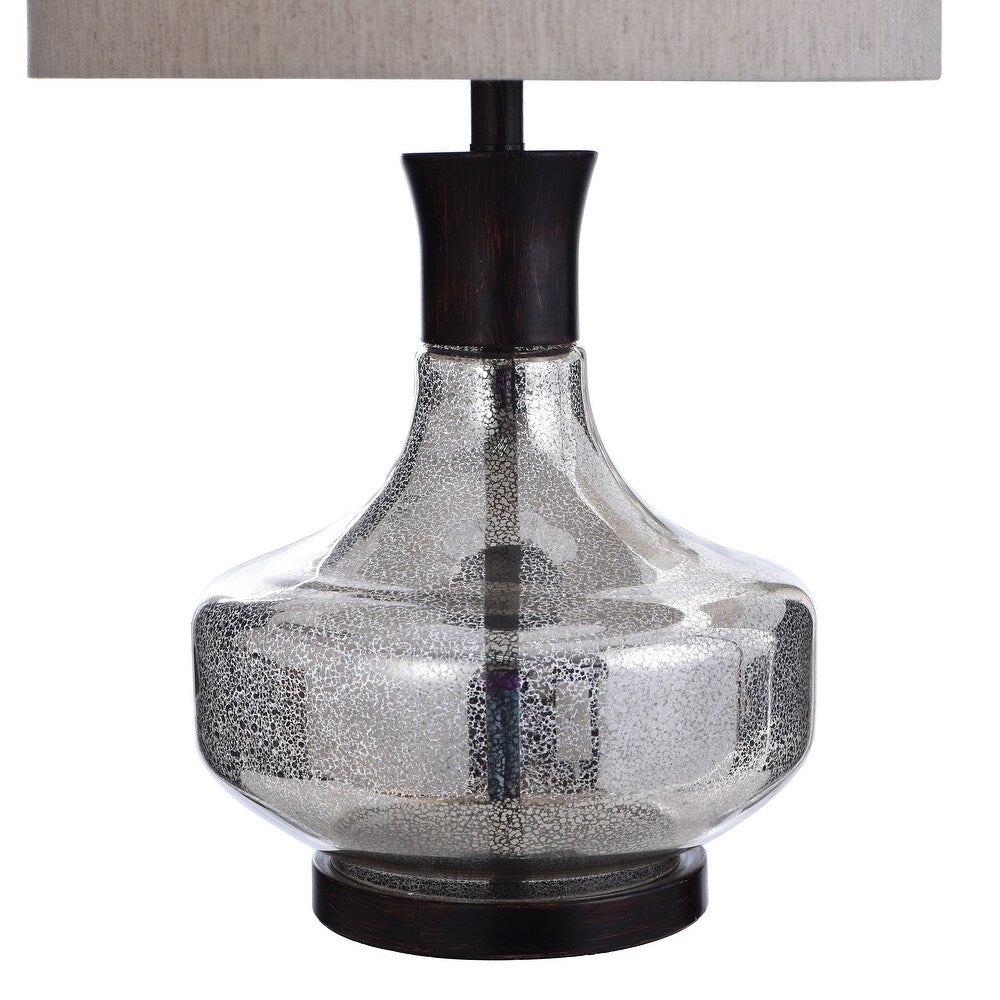 StyleCraft Mercury Glass Table Lamp - Taupe Hardback Fabric Shade