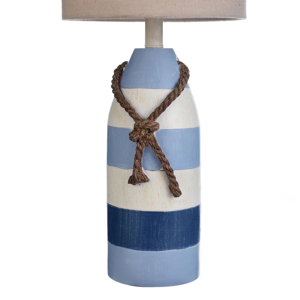 StyleCraft Nautical Striped Blue with Rope Detail Table Lamp