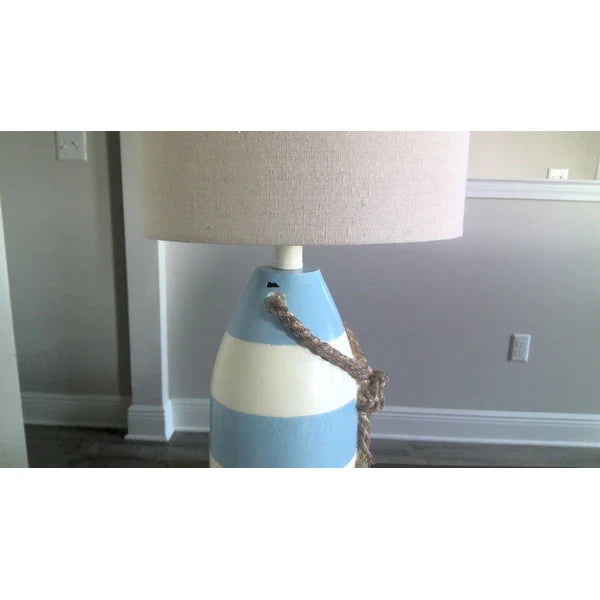 StyleCraft Nautical Striped Blue with Rope Detail Table Lamp