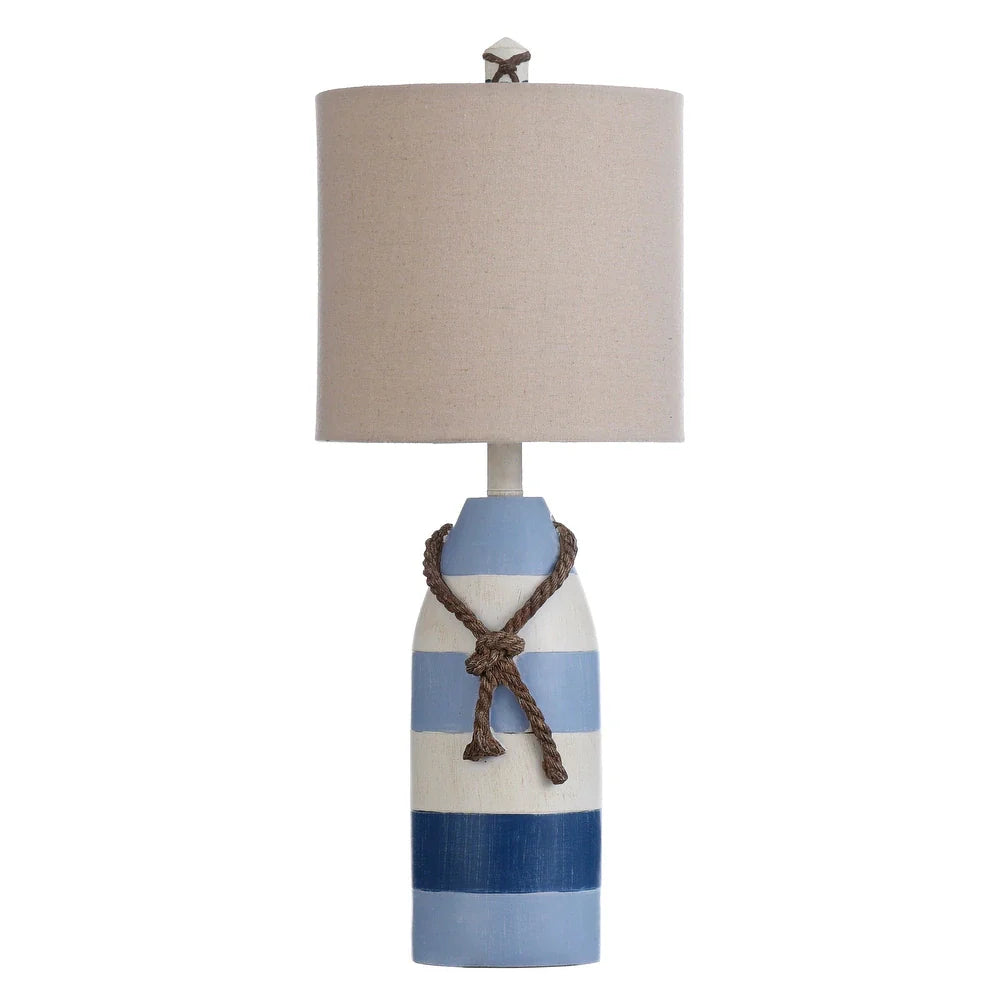 StyleCraft Nautical Striped Blue with Rope Detail Table Lamp