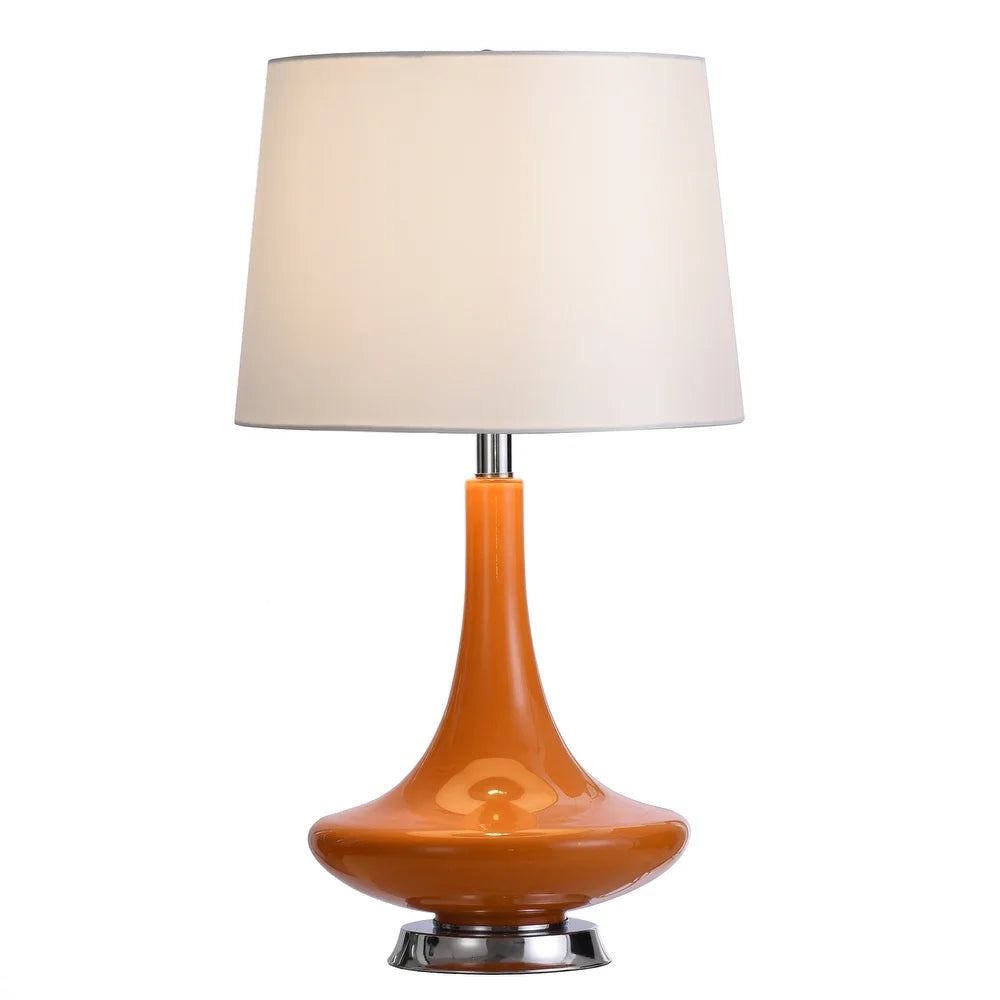 StyleCraft Orange Table Lamp - White Hardback Fabric Shade