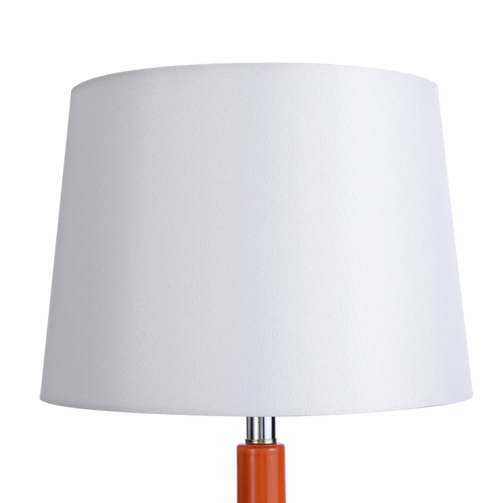 StyleCraft Orange Table Lamp - White Hardback Fabric Shade