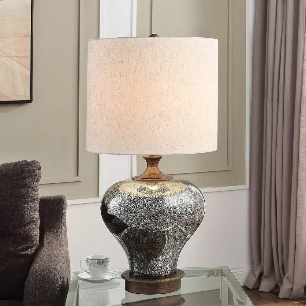 StyleCraft Thetford Mercury Glass Body Table Lamp with Brushed Copper Like Base