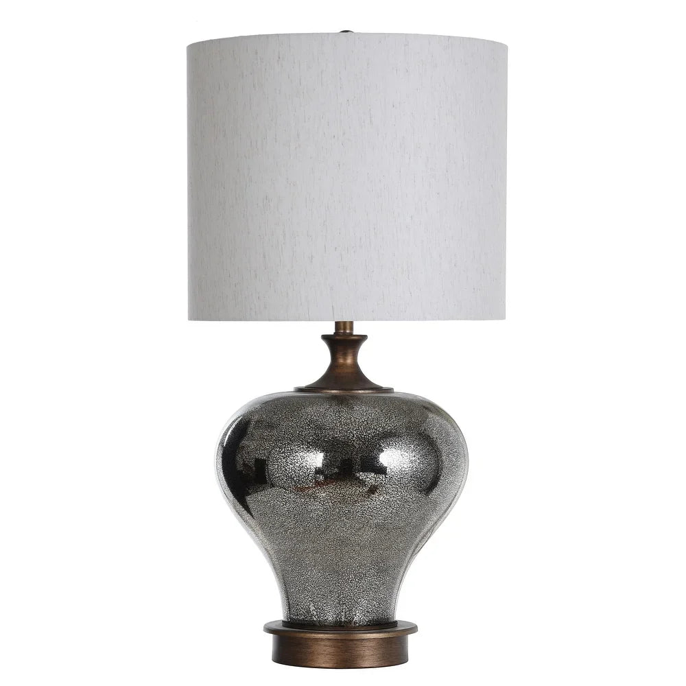 StyleCraft Thetford Mercury Glass Body Table Lamp with Brushed Copper Like Base