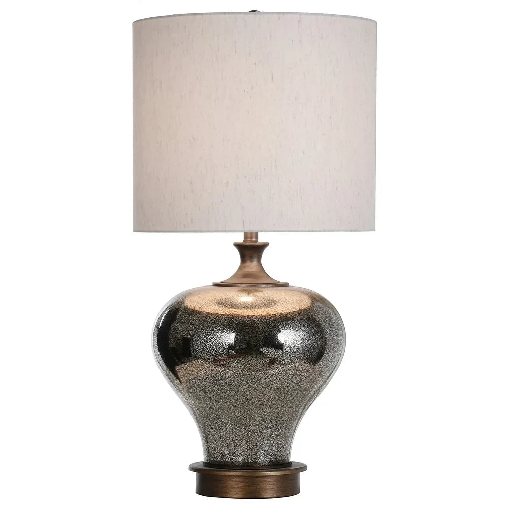 StyleCraft Thetford Mercury Glass Body Table Lamp with Brushed Copper Like Base