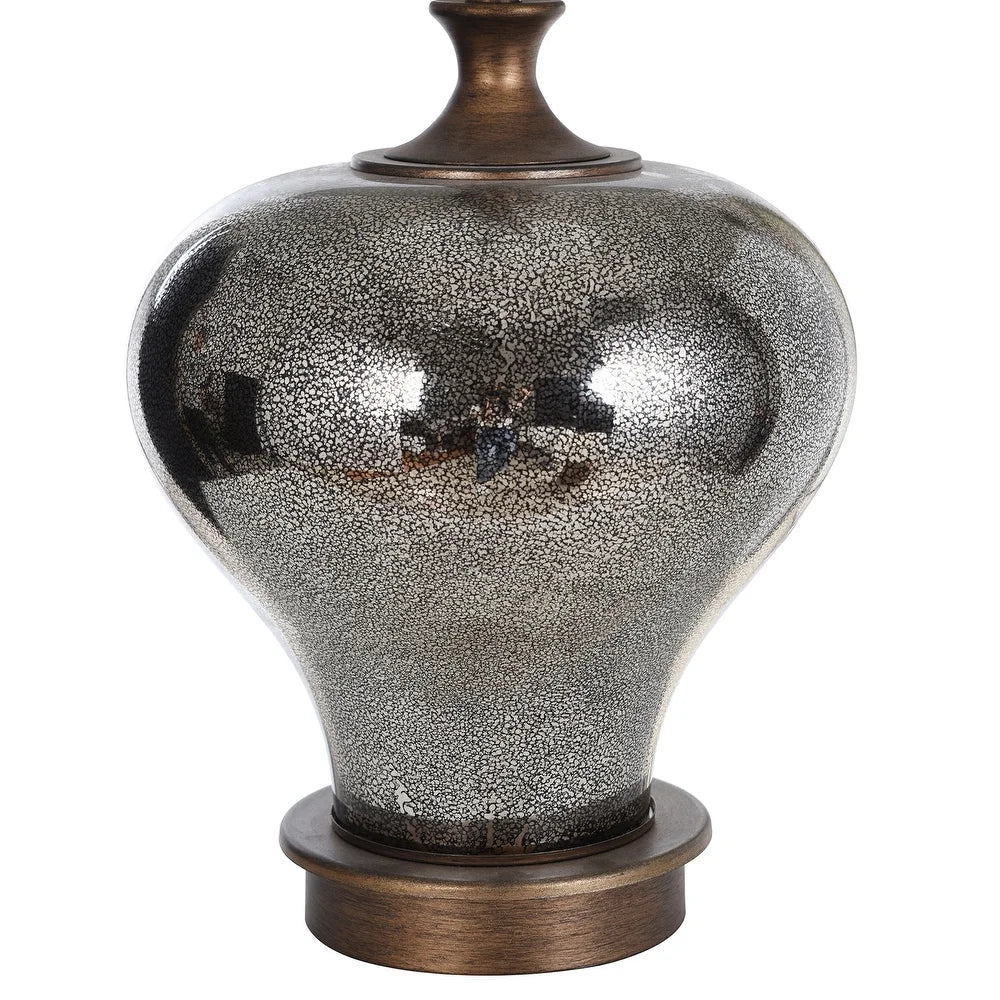 StyleCraft Thetford Mercury Glass Body Table Lamp with Brushed Copper Like Base