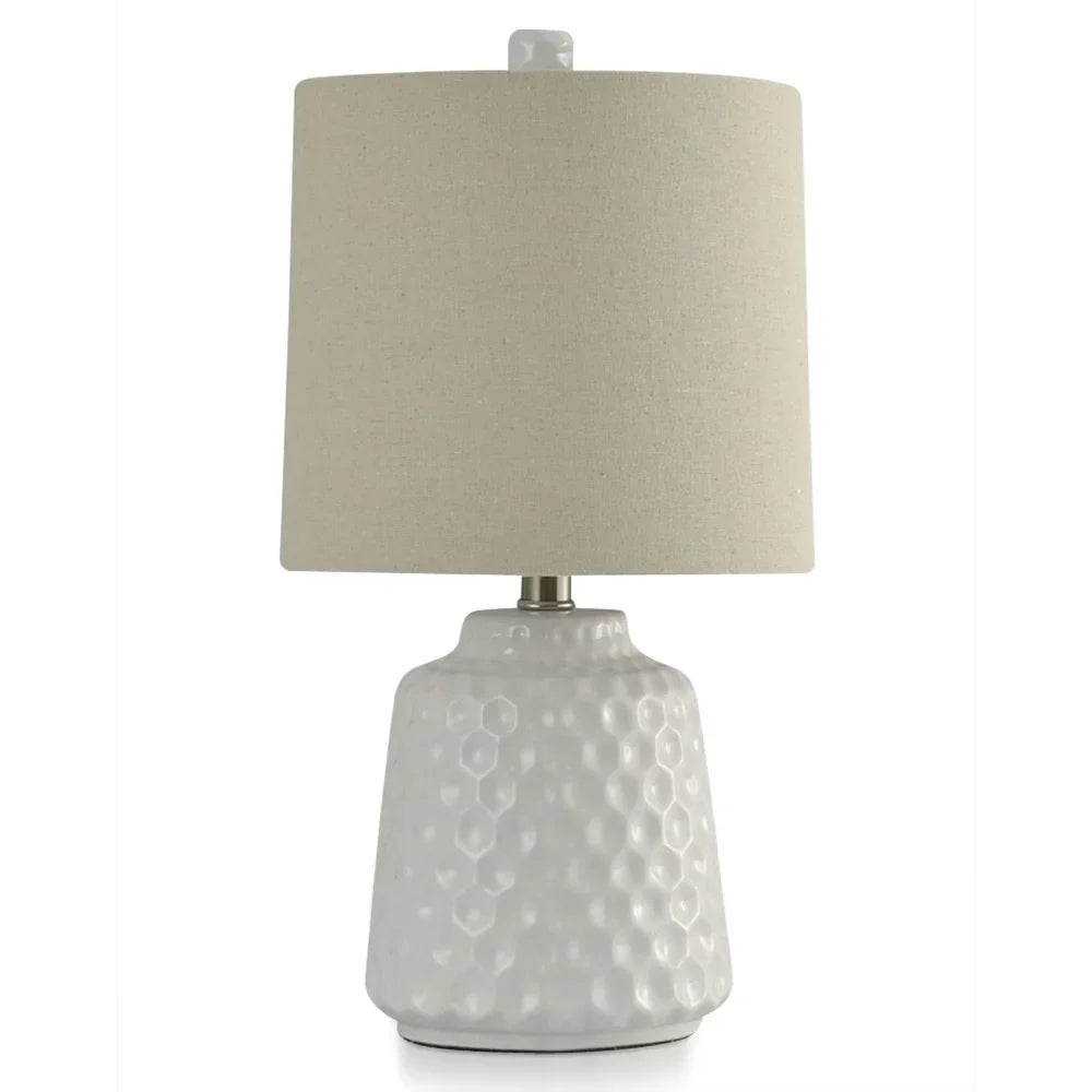 StyleCraft White Glaze - Dimpled Ceramic Body Accent Lamp