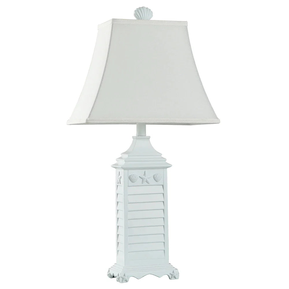 StyleCraft White Of Monterey Table Lamp - White Softback Fabric Shade