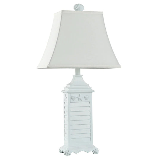 StyleCraft White Of Monterey Table Lamp - White Softback Fabric Shade