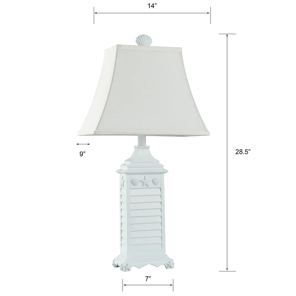 StyleCraft White Of Monterey Table Lamp - White Softback Fabric Shade