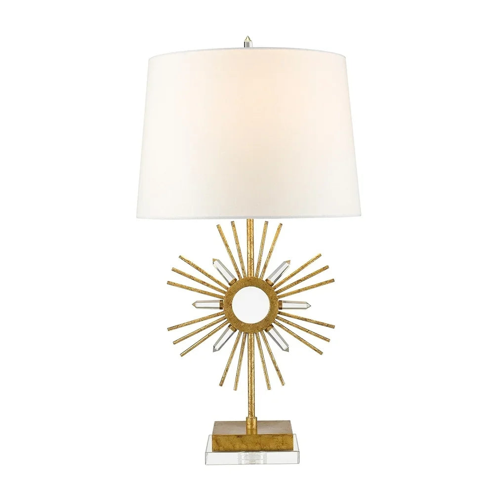 Buffet Table Lamp Antiqued Gold Crystal By Lucas McKearn