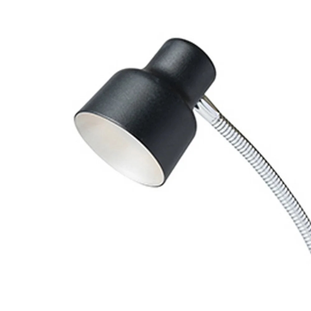 Table Lamp with Adjustable Goose Neck and Shade, Black