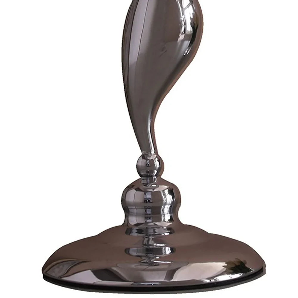 Table Lamp with Metal Female Figurine Base, Silver