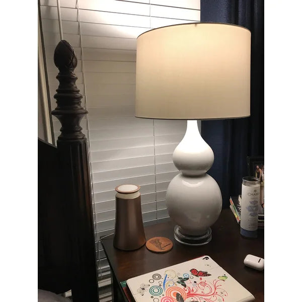 Table Lamps – Vintage White Set of 2 LED Double Gourd Lamps by Lavish Home