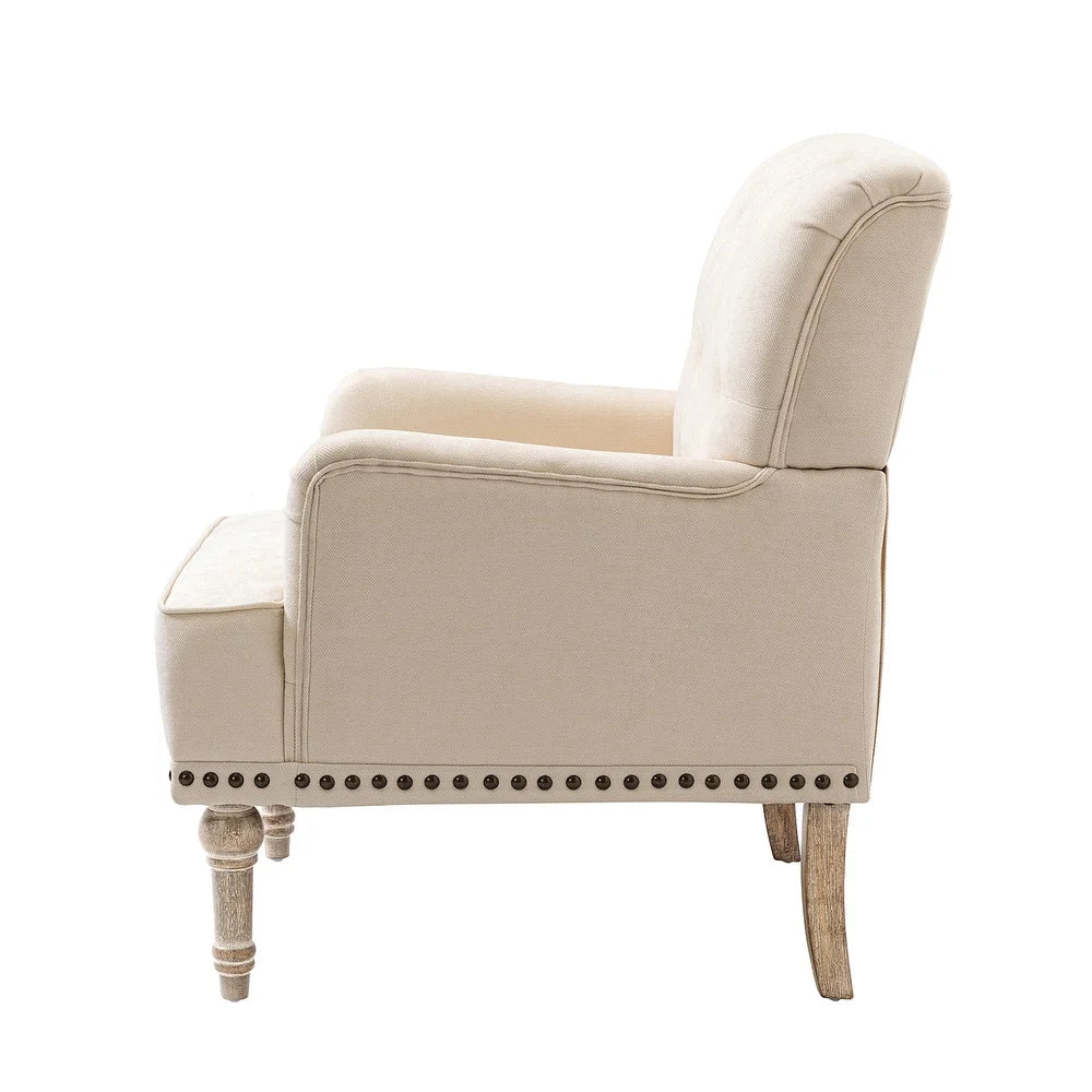 Geltrude Traditional Upholstered Accent Chair with Button Tufted Back Set of 2