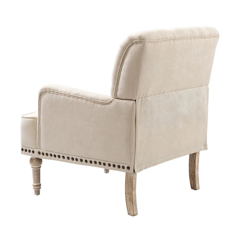 Geltrude Traditional Upholstered Accent Chair with Button Tufted Back Set of 2