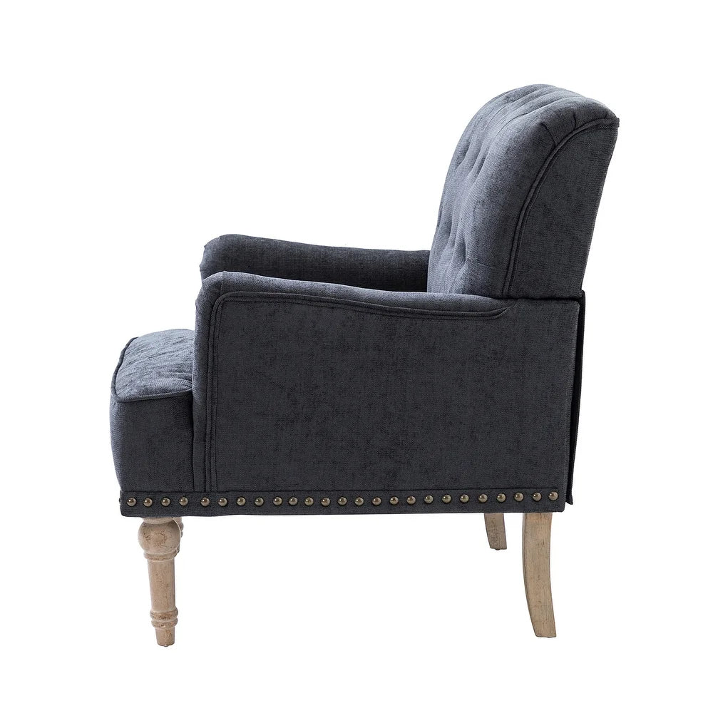 Geltrude Traditional Upholstered Accent Chair with Button Tufted Back Set of 2