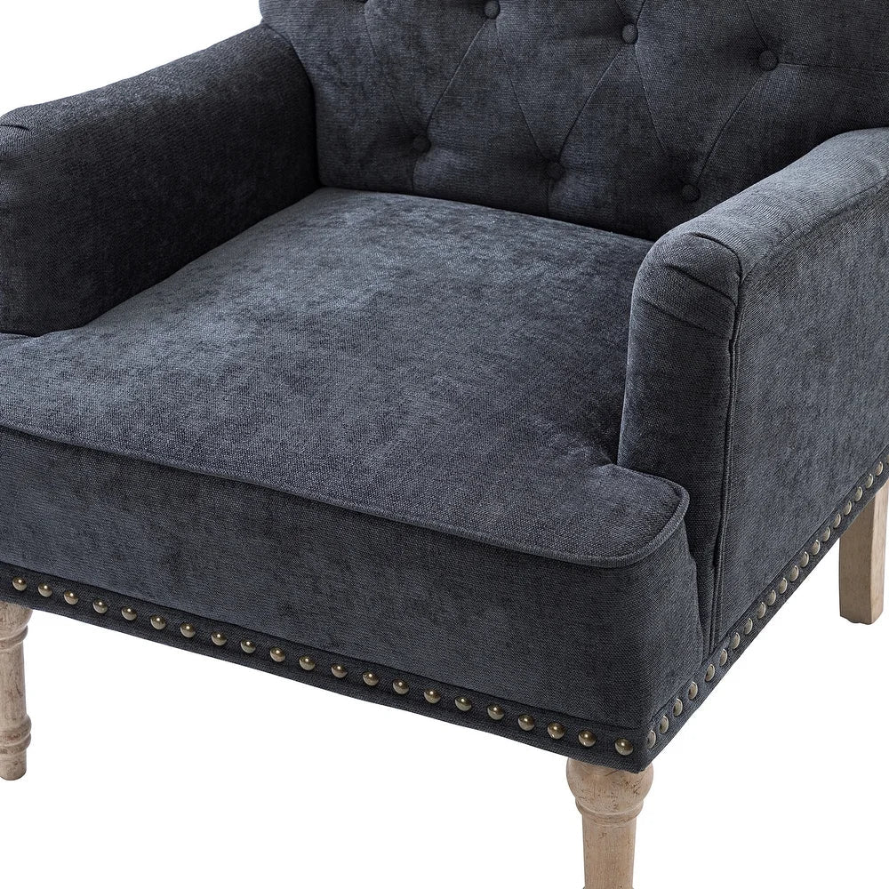 Geltrude Traditional Upholstered Accent Chair with Button Tufted Back Set of 2