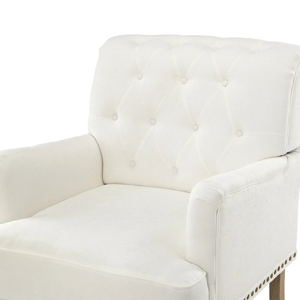 Geltrude Traditional Upholstered Accent Chair with Button Tufted Back Set of 2