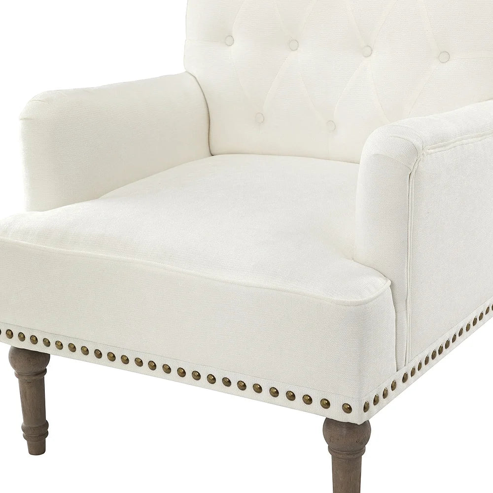 Geltrude Traditional Upholstered Accent Chair with Button Tufted Back Set of 2