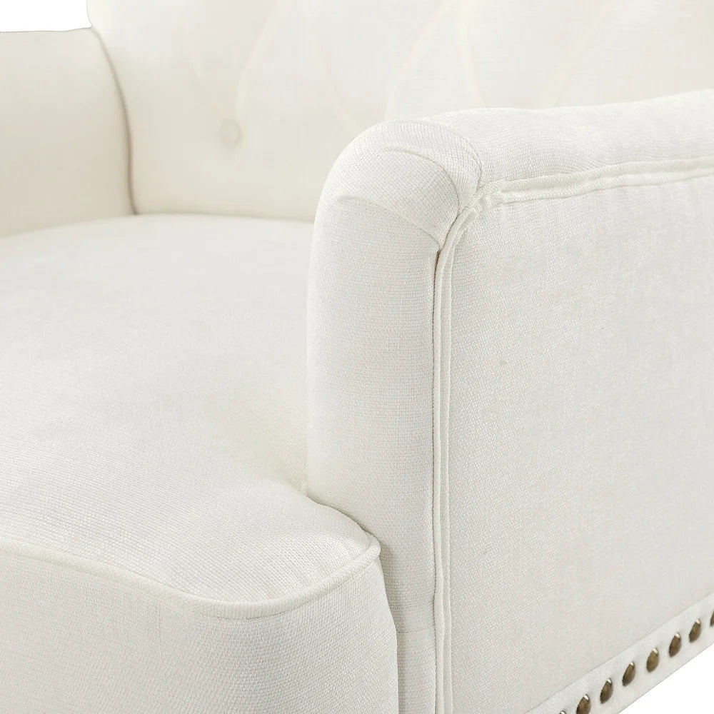 Geltrude Traditional Upholstered Accent Chair with Button Tufted Back Set of 2