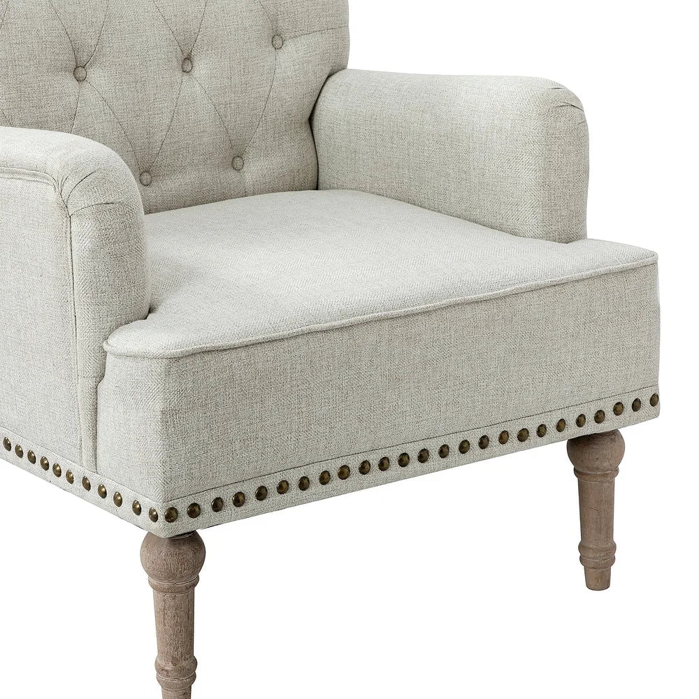 Geltrude Traditional Upholstered Accent Chair with Button Tufted Back Set of 2