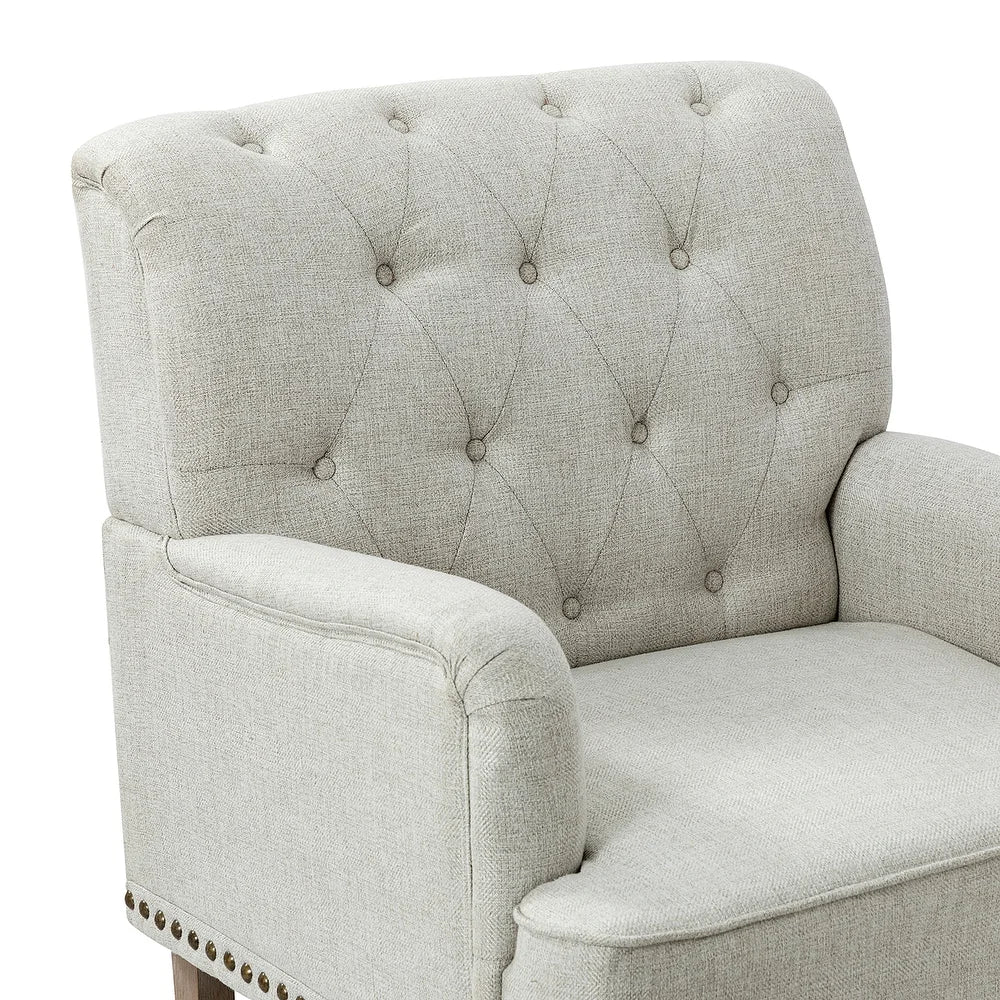 Geltrude Traditional Upholstered Accent Chair with Button Tufted Back Set of 2