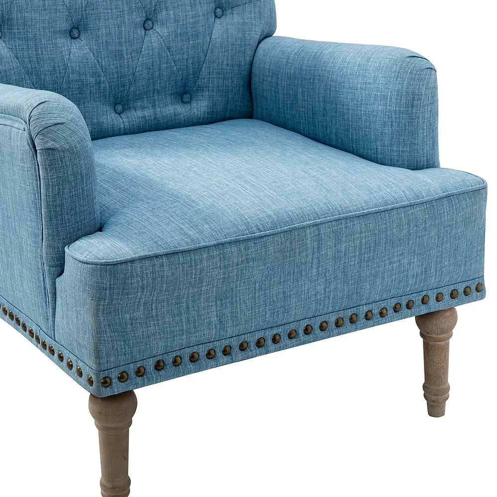 Geltrude Traditional Upholstered Accent Chair with Button Tufted Back Set of 2