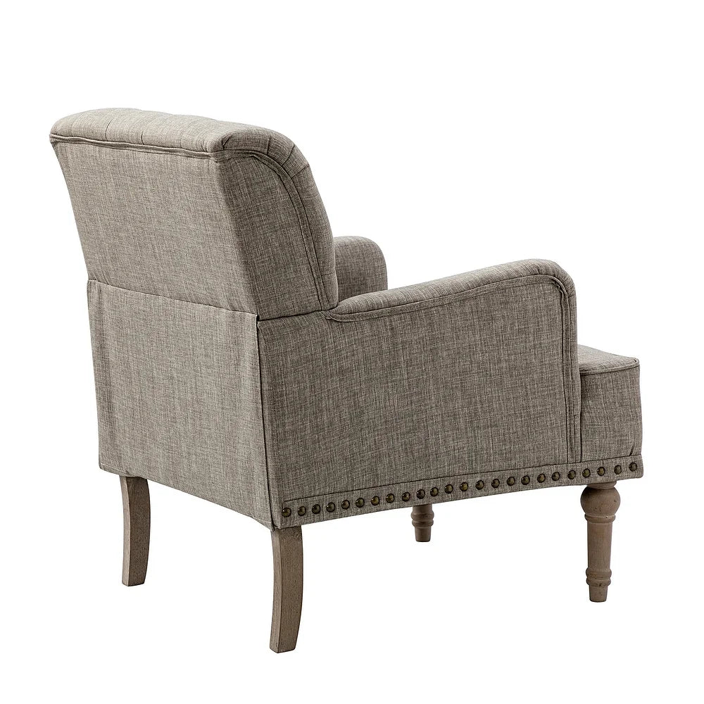 Geltrude Traditional Upholstered Accent Chair with Button Tufted Back Set of 2