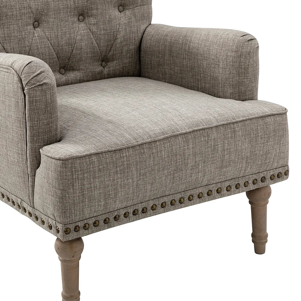 Geltrude Traditional Upholstered Accent Chair with Button Tufted Back Set of 2